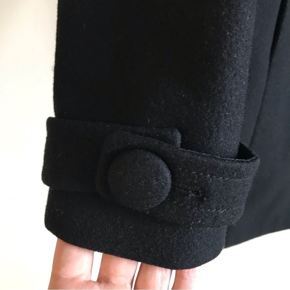 J Crew Wool Peacoat Long Classy Black Size Small - Picture 6 of 7